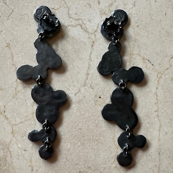 Bubble Earrings in Oxidized Silver with Cherry - Picture 5 of 5